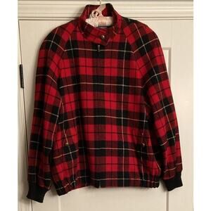 Vintage Pendleton Women’s Sz XL Red/Black Plaid Wool Bomber Jacket